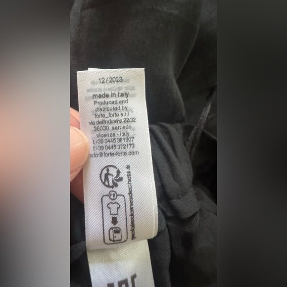 Forte Forte Black Semi-Sheer Palazzo Pants Wide Leg Silk Cotton Luxury US 6 - Picture 6 of 13